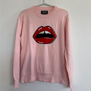 Markus Lupfer Pink Sweater with Red Lips Design